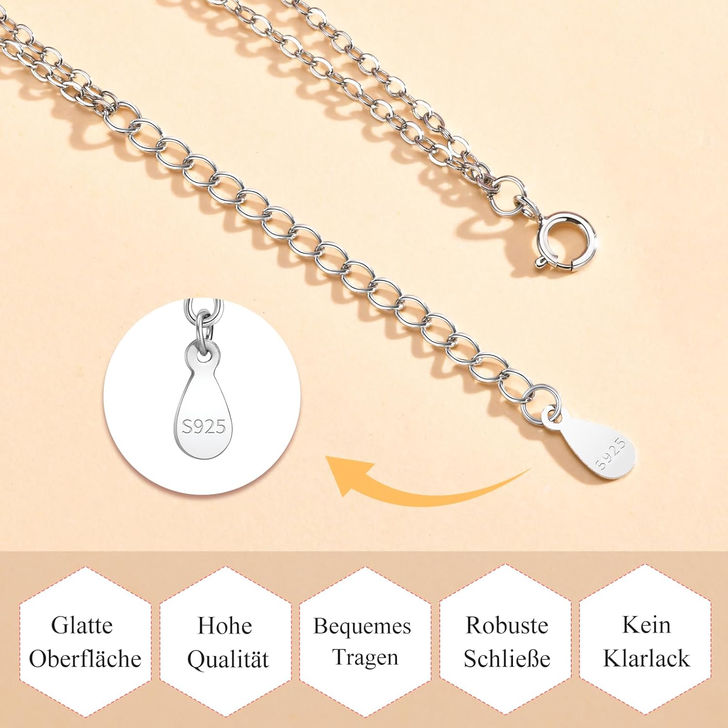 Thumbnail 2 de VNOX Muttertagsgeschenk Mama Kette aus 925 Sterling Silber mit Mama-Anhänger
