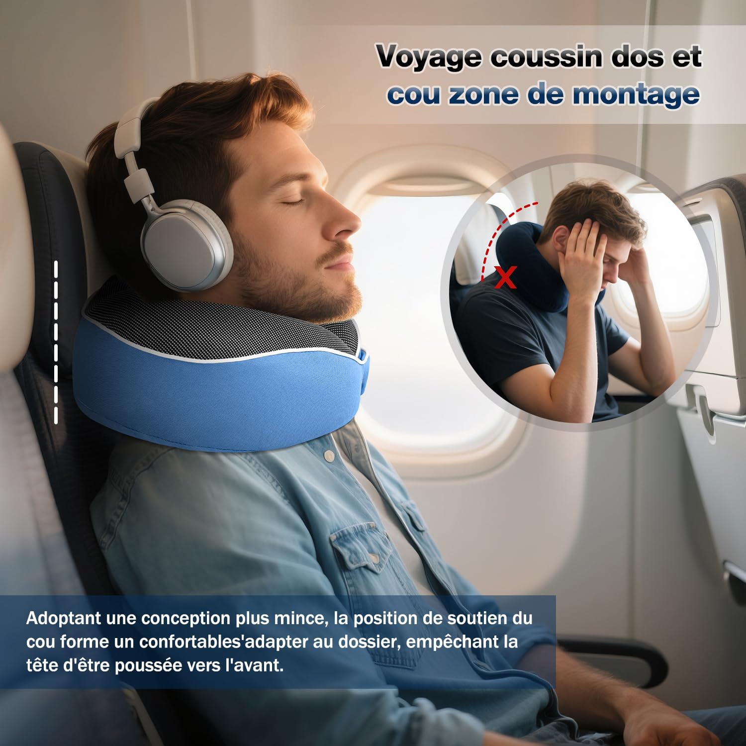 Detalle de Nackenkissen Nourideaux Reise, Flugzeug 3D Set