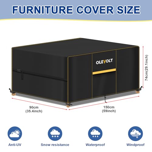Thumbnail 1 de Housse pour table de jardin OLEVOLT – protection extérieure Oxford 420D 150x90x74 cm