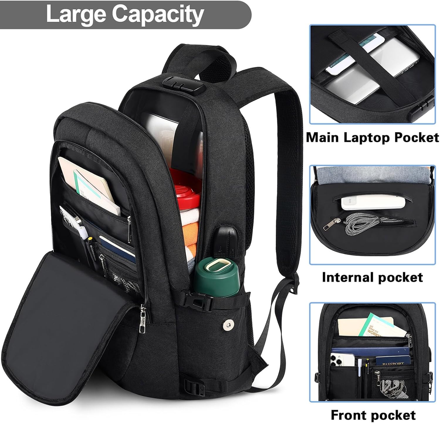 Detalle 1 de AMBOR laptop backpack 17.3-inch