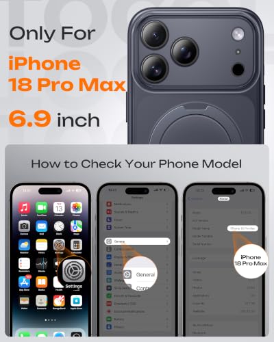 Thumbnail 1 de TOCOL 360° Magnetic Stand Case for iPhone 18 Pro Max (Black)