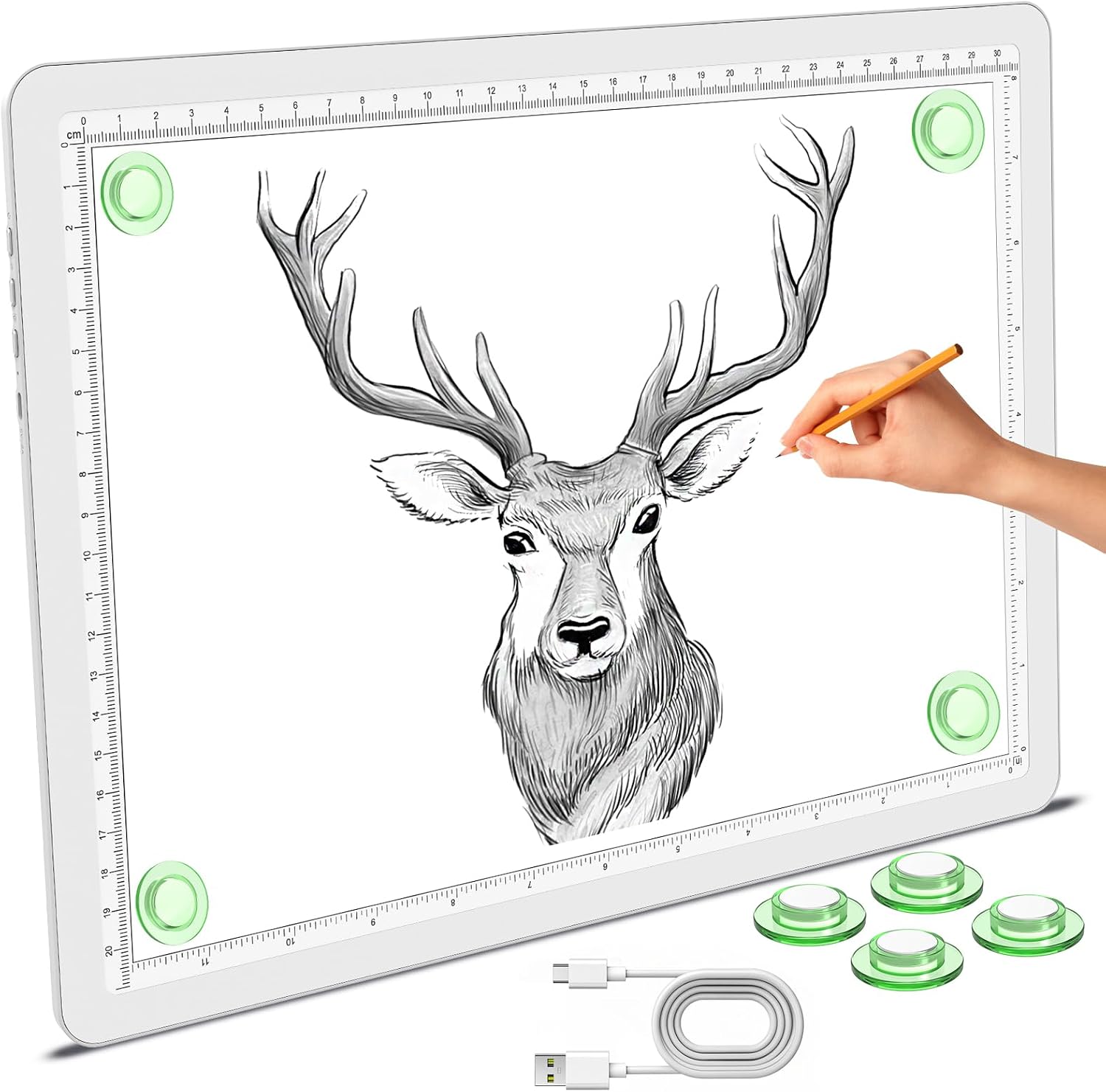 Detalle de Phylosal Magnetic A4 Light Pad (Super Bright Light Box) for Tracing, Drawing & Diamond Art