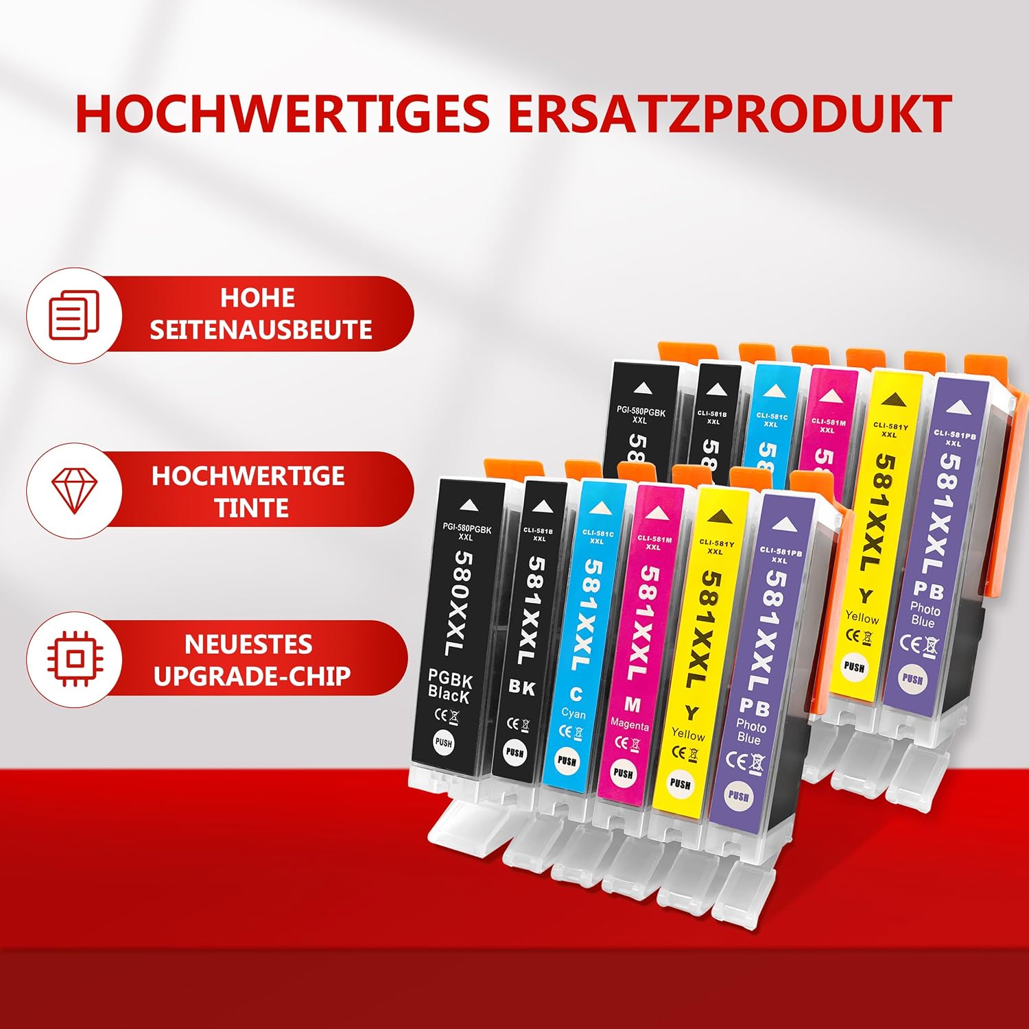 Detalle 2 de Aurotec 580 581 XXL 12er Multipack für Canon