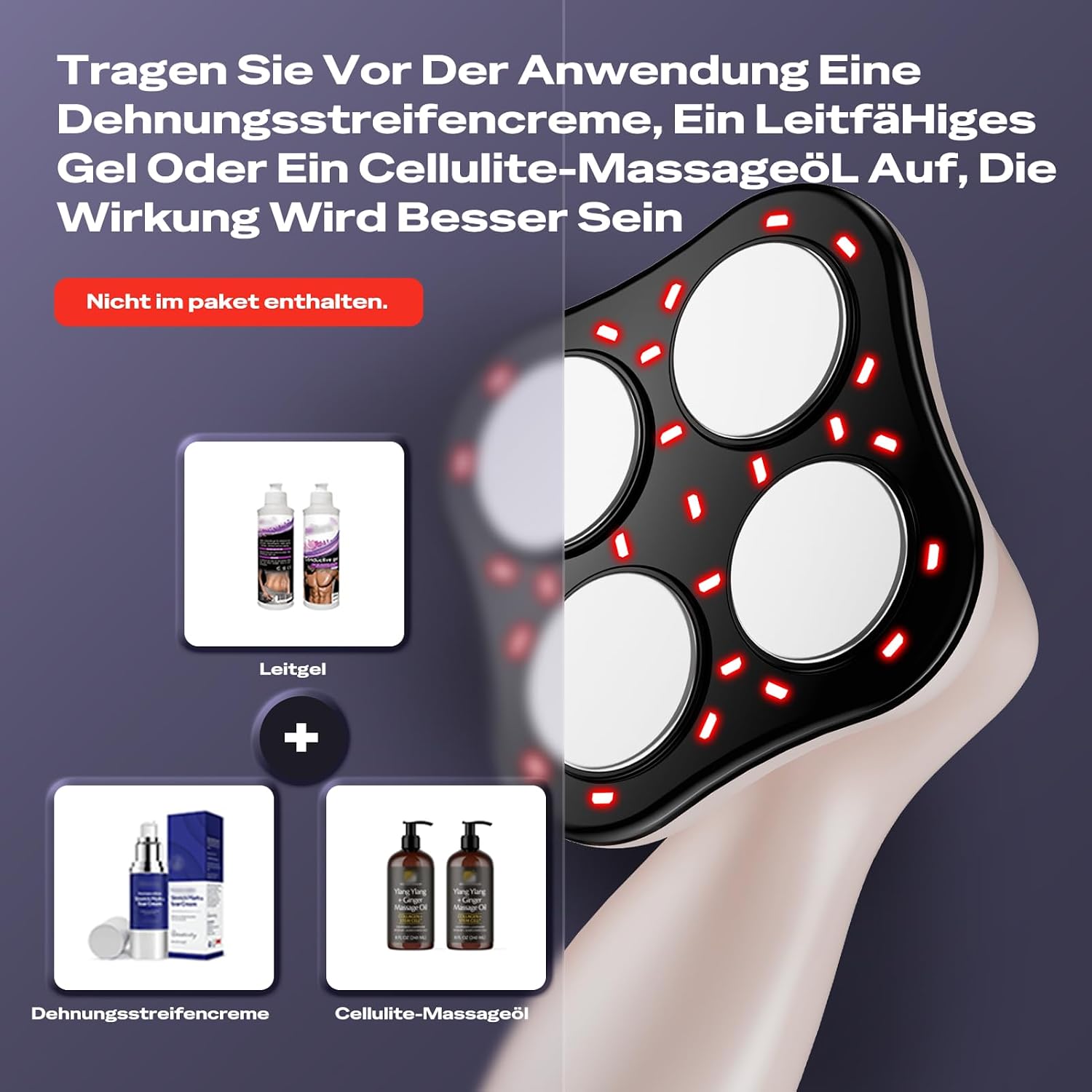 Thumbnail 6 de Cellulite Massagegerät Roségold – kabelloses Lipödem- und Anti-Cellulite-Gerät mit 3 Funktionen