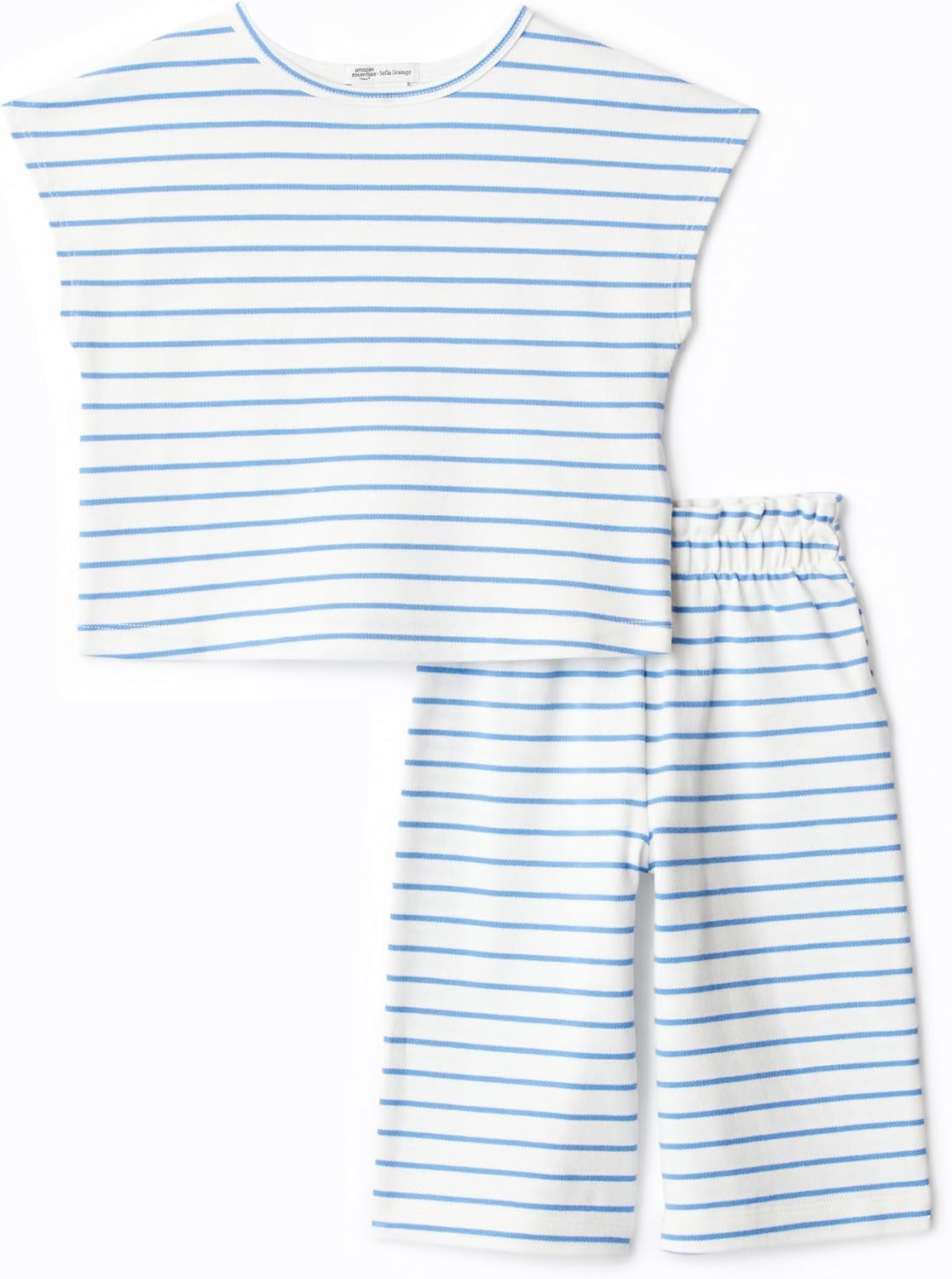 Detalle de Amazon Essentials x Sofia Grainge Toddlers & Baby Girls' Cotton Pique Short Sleeve T-Shirt & Pants Play Set