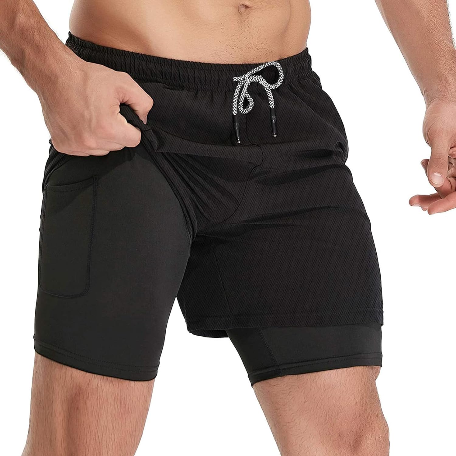 Thumbnail 1 de 2 in 1 men’s running shorts with phone pocket