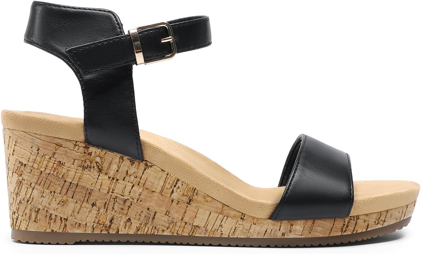 Thumbnail 5 de DREAM PAIRS Women’s Open Toe Buckle Ankle Strap Platform Wedge Sandals