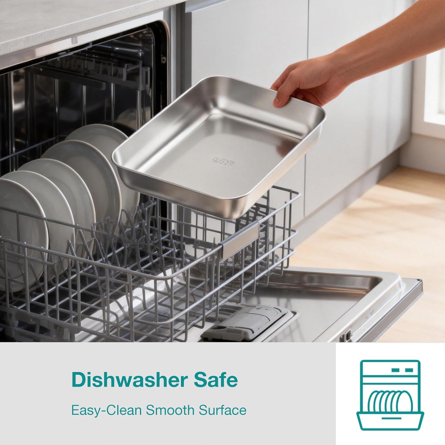 Thumbnail 4 de VINATO Set 3 vassoi acciaio inox 25,5x20x4,5 cm