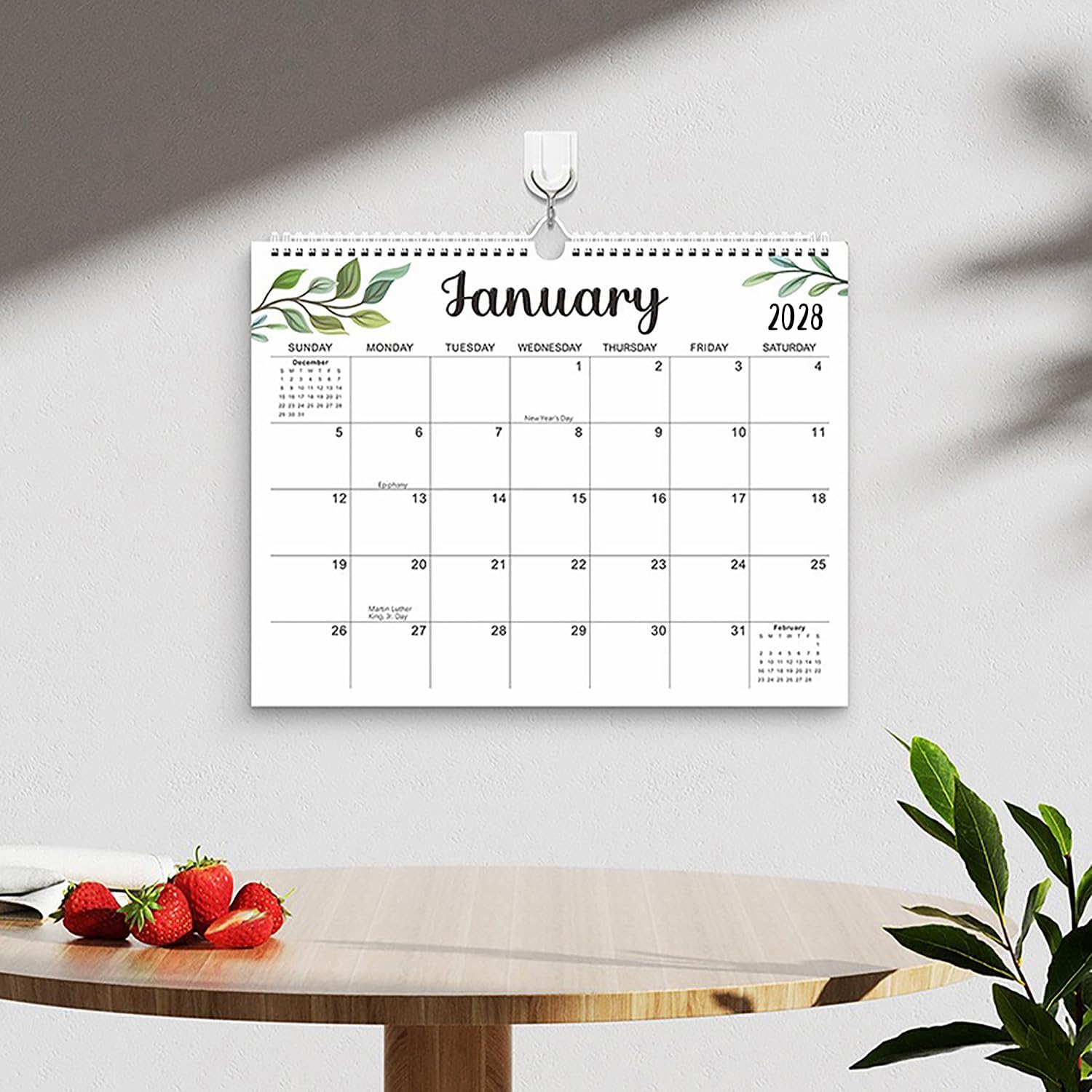 Detalle 2 de PARTSPOWER 2027–2028 Wall Calendar, 18-Month Leaf Organizer with Stickers