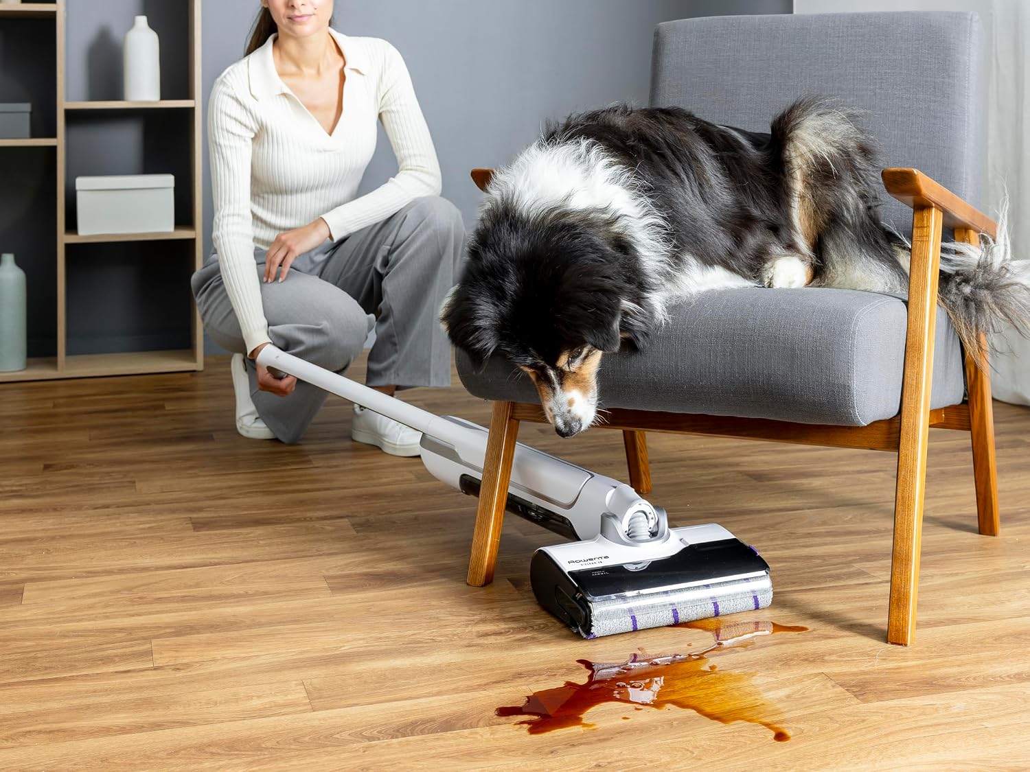 Detalle 2 de Rowenta X-Clean 10 YY5785 – bezprzewodowy mop Wet & Dry, samoczyszczący, do 60 min pracy