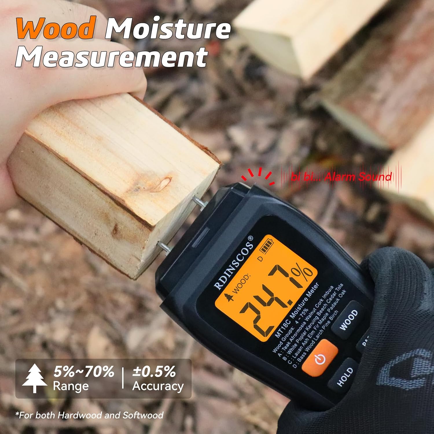 Thumbnail 5 de RDINSCOS Pin-Type Moisture Meter 2‑pin for timber