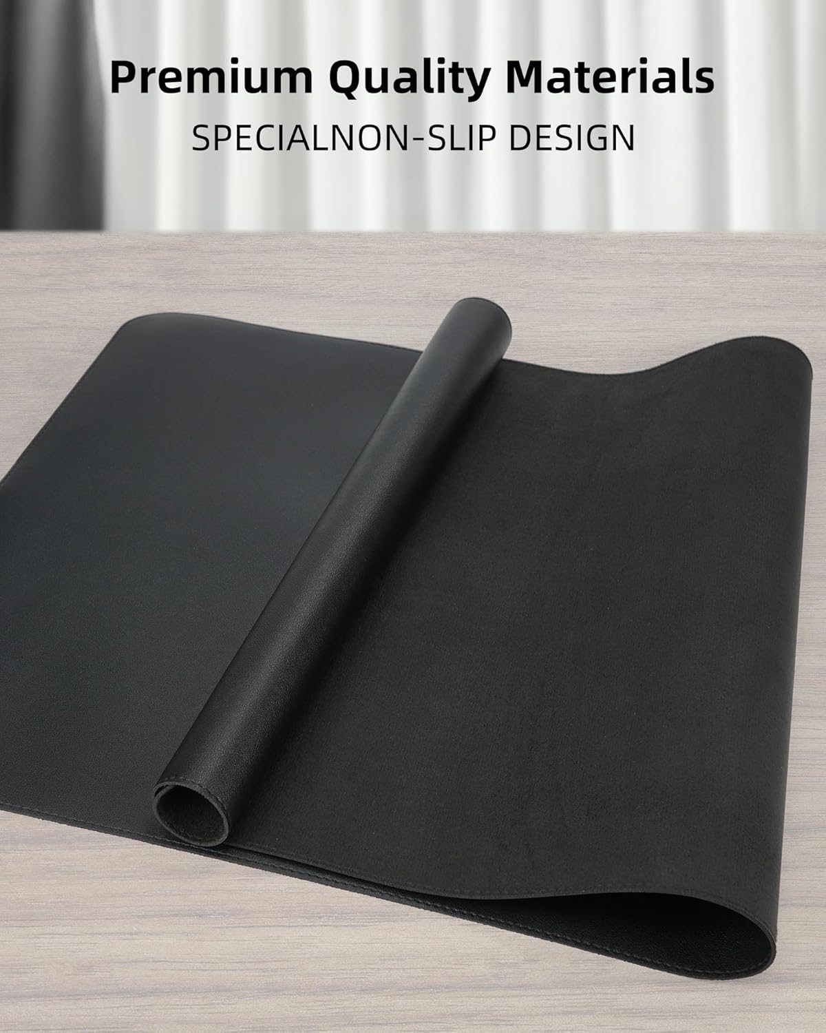 Detalle 2 de AFIING Leather Desk Mat Protector 60x35 cm – Waterproof, Non-Slip PU Leather Desk Pad