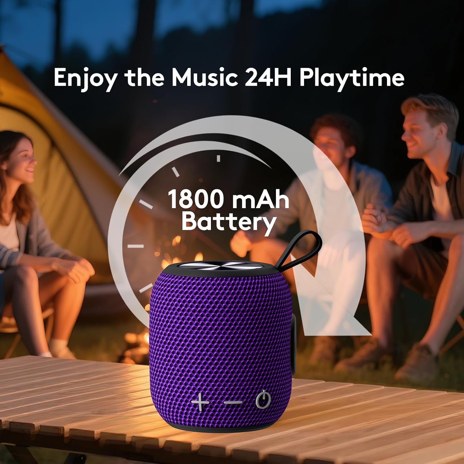 Detalle de FIGMASU Bluetooth Speaker M7: Portable Dual-Driver 360° Sound with IPX7