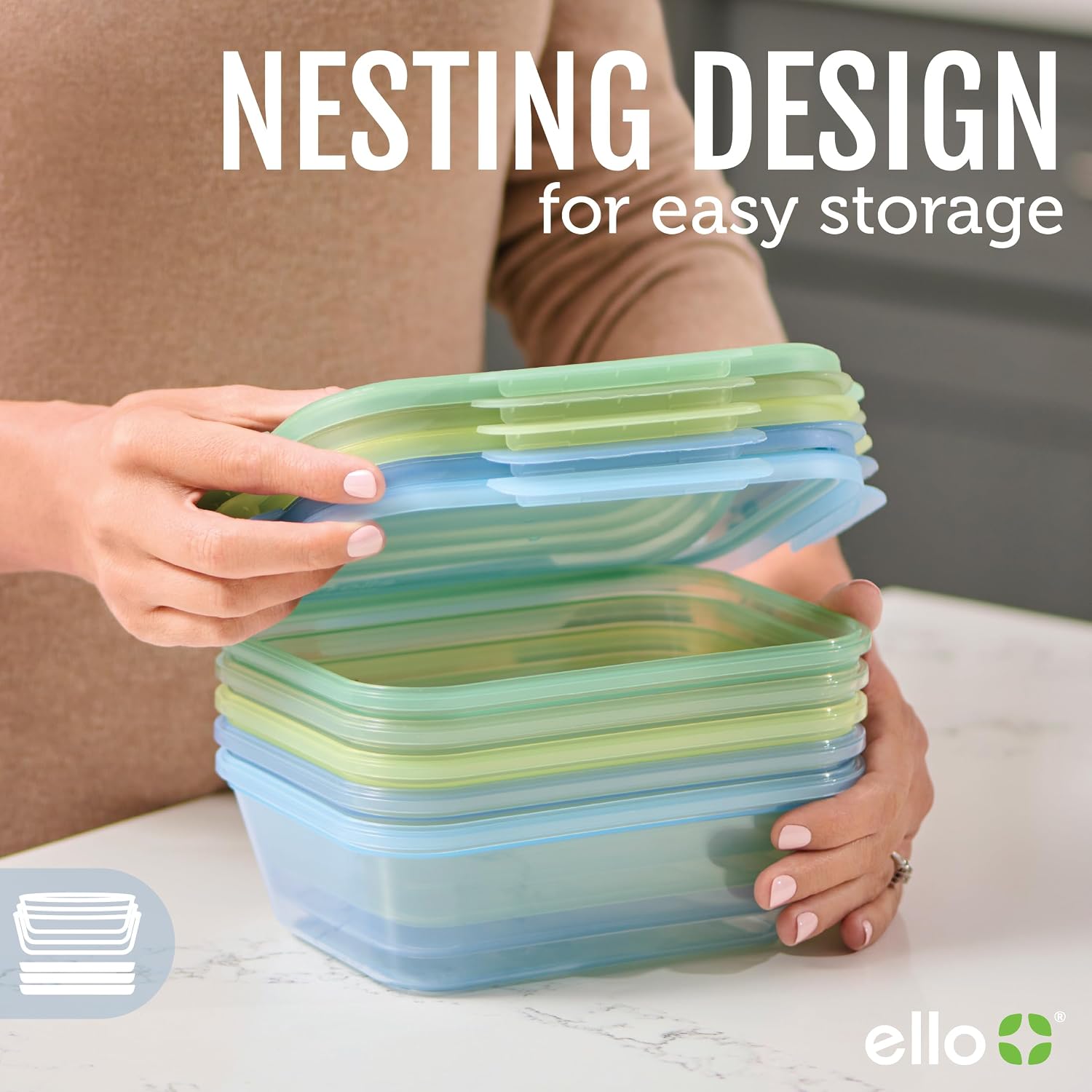 Thumbnail 5 de Ello Snap & Nest 10-Piece Meal Prep Set 🍱