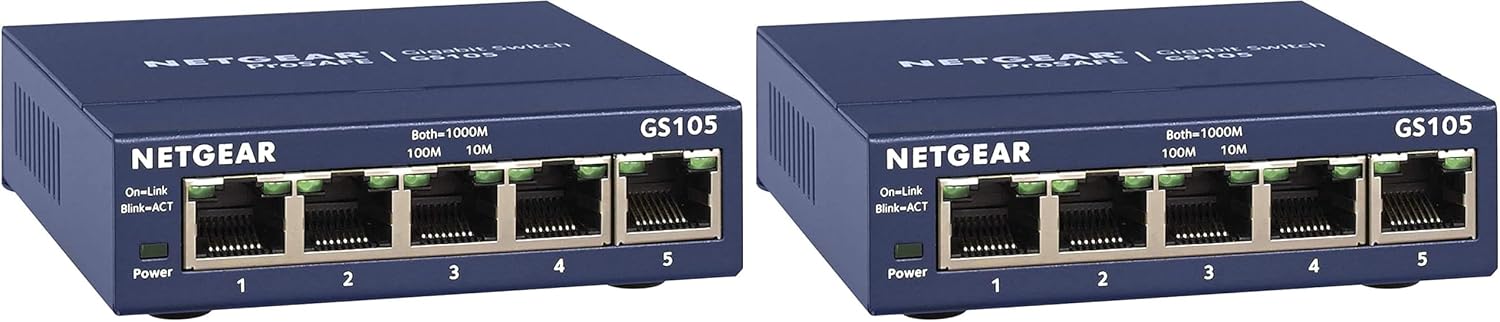 Detalle de NETGEAR GS105 5-Port Unmanaged Gigabit Switch