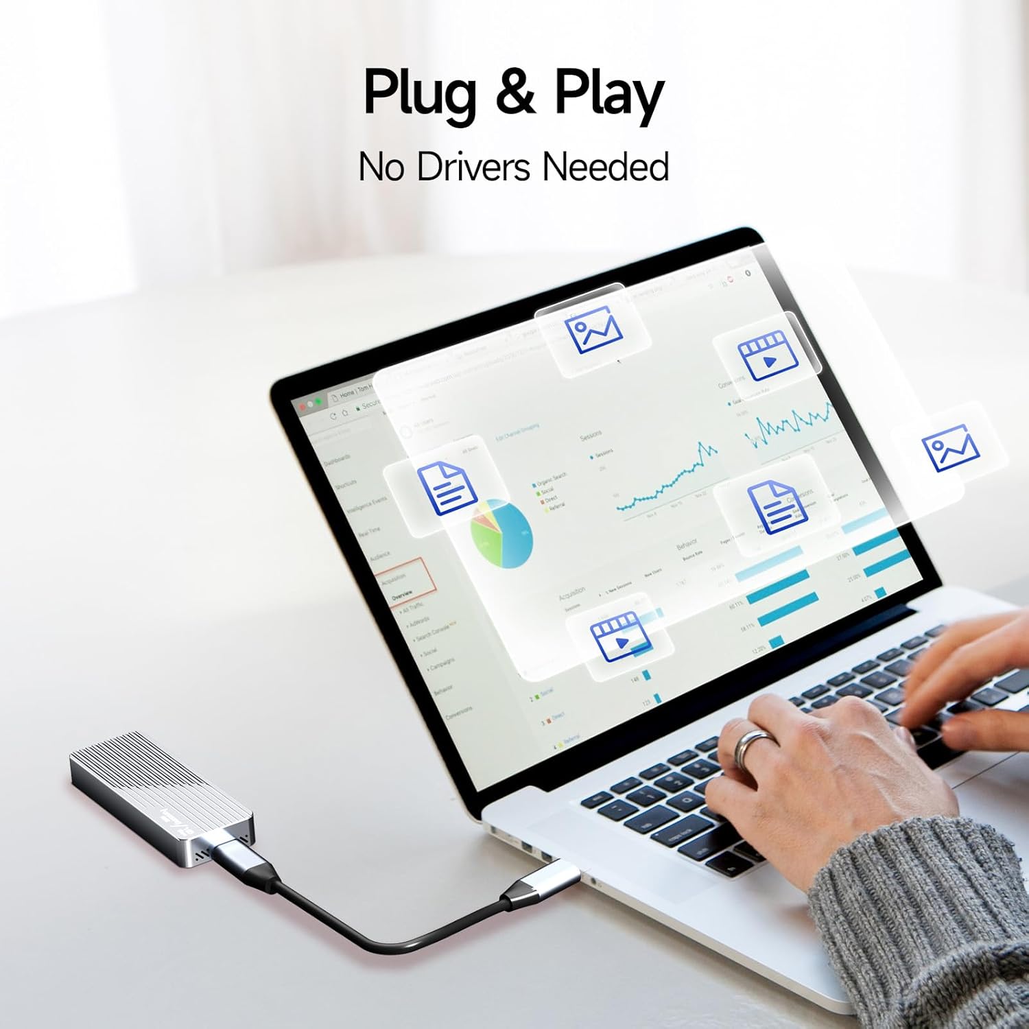 Thumbnail 5 de fanxiang MD85 M.2 NVMe Gehäuse mit Kühlung – USB 3.2 Gen2, M/B+M Key, 2230/2242/2280, bis 4 TB