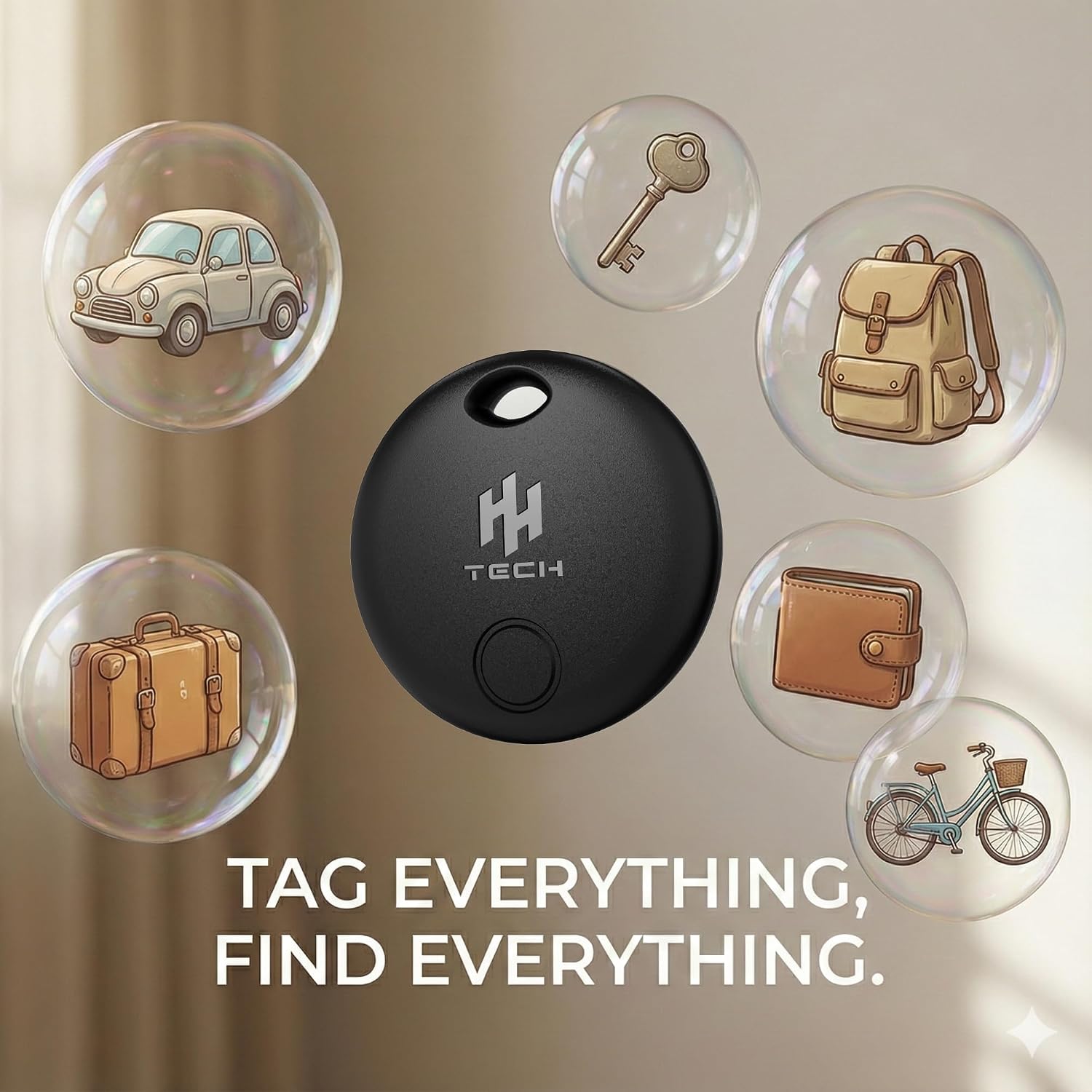 Detalle de HH-Tech Dual-System Smart Tracker Tags: Practical dual-network item finder for iOS and Android