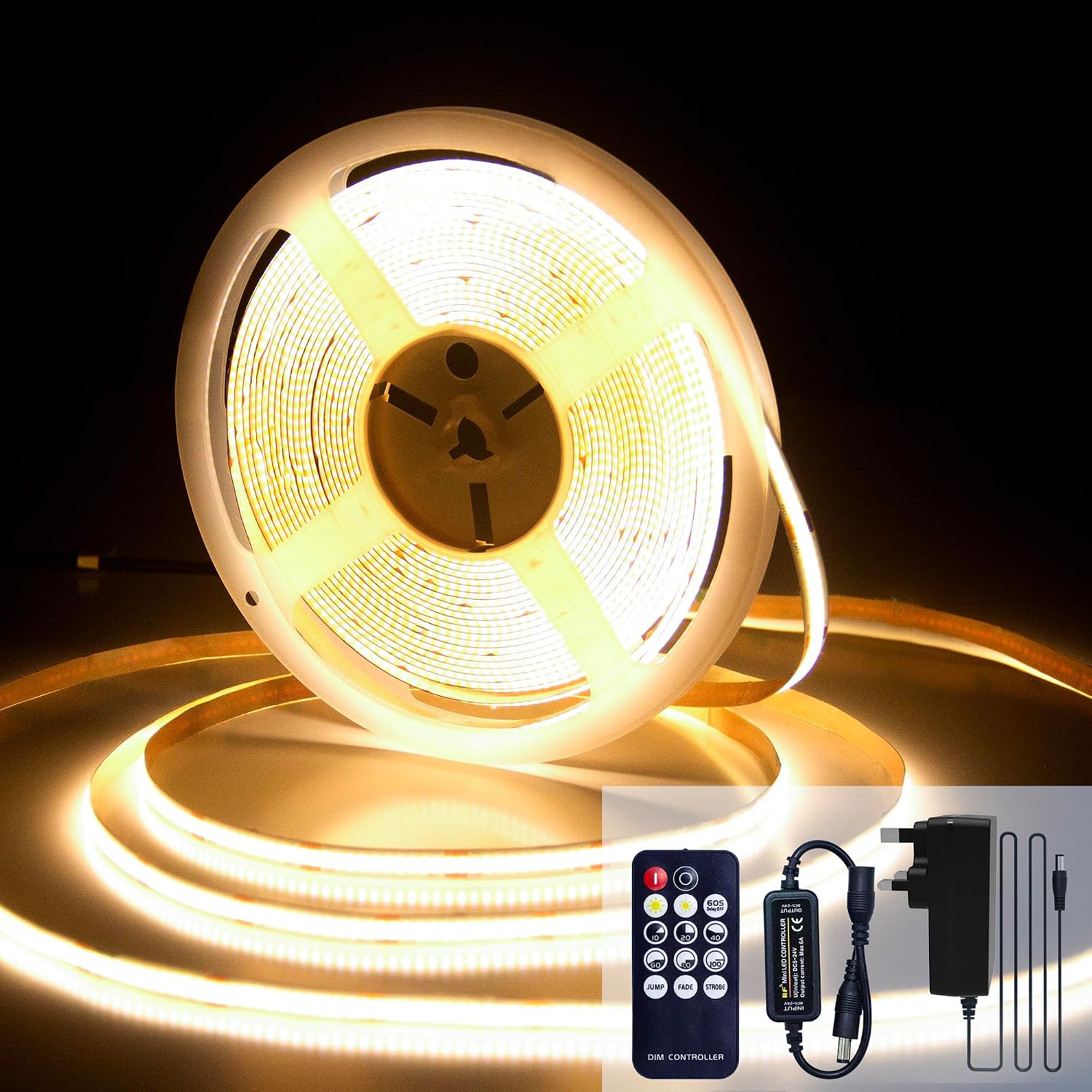 Detalle de luktix COB LED Strip 10M 3000K warm white, dimmable