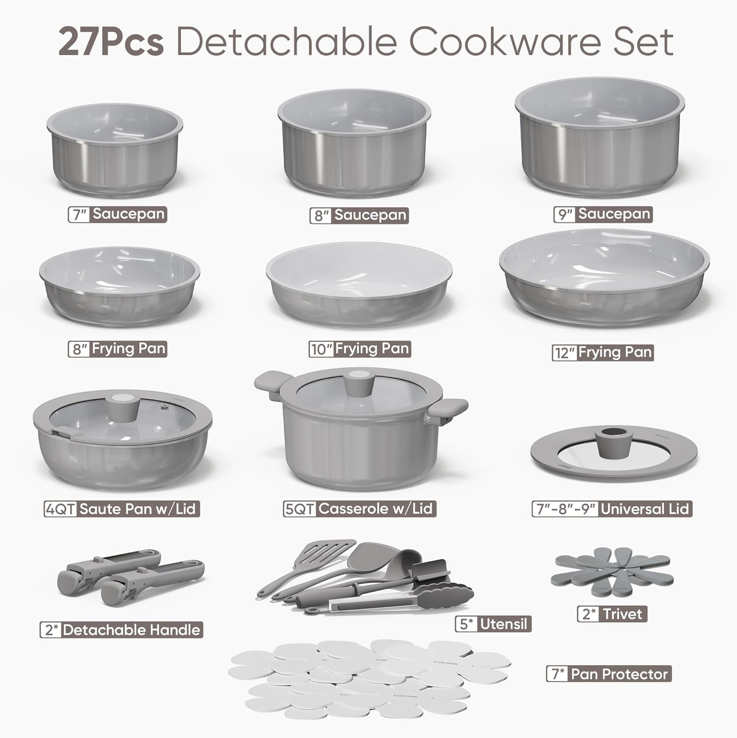 Detalle 2 de CAROTE 27pcs Ceramic Cookware Set