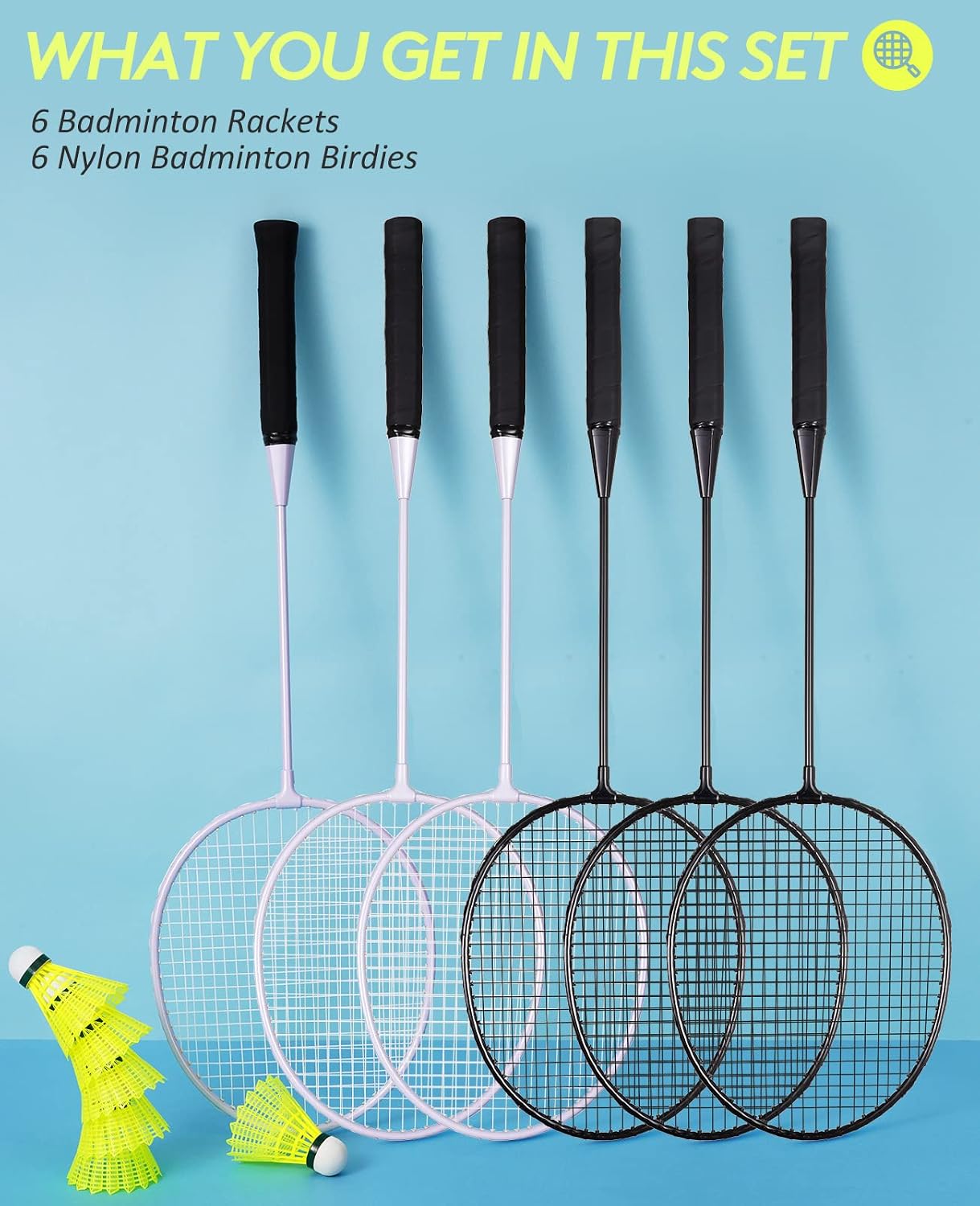 Detalle de AboveGenius Badminton Rackets Set for Outdoor Backyard Games