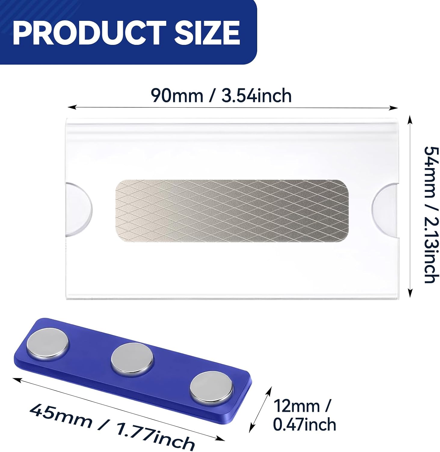 Detalle de Wubushan 10Pcs Namensschilder für Kleidung magnetische naambordjes 90 x 54 mm, 20 stuks