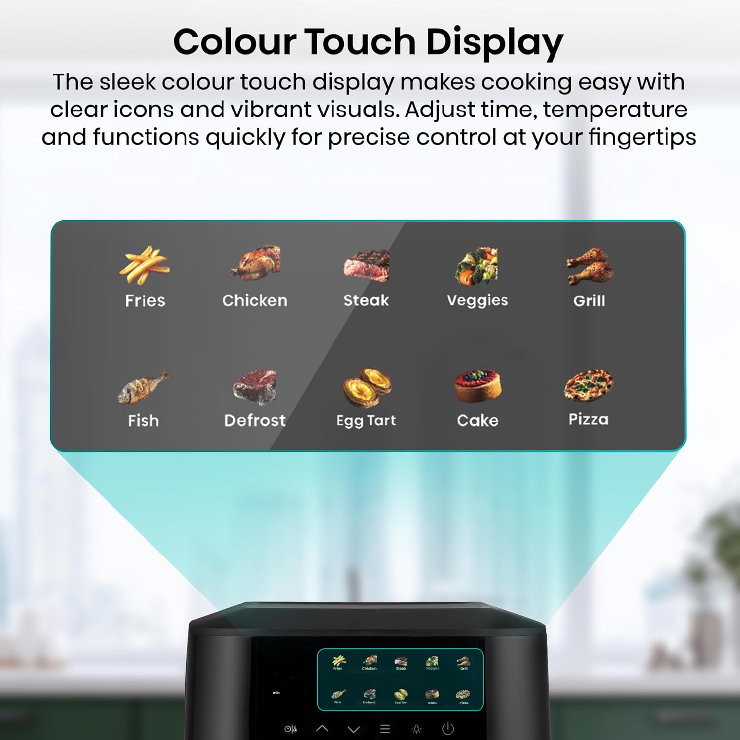Thumbnail 6 de Hisense 6.3L Air Fryer (1800W) with Colour Touch Display and 10 Cooking Functions