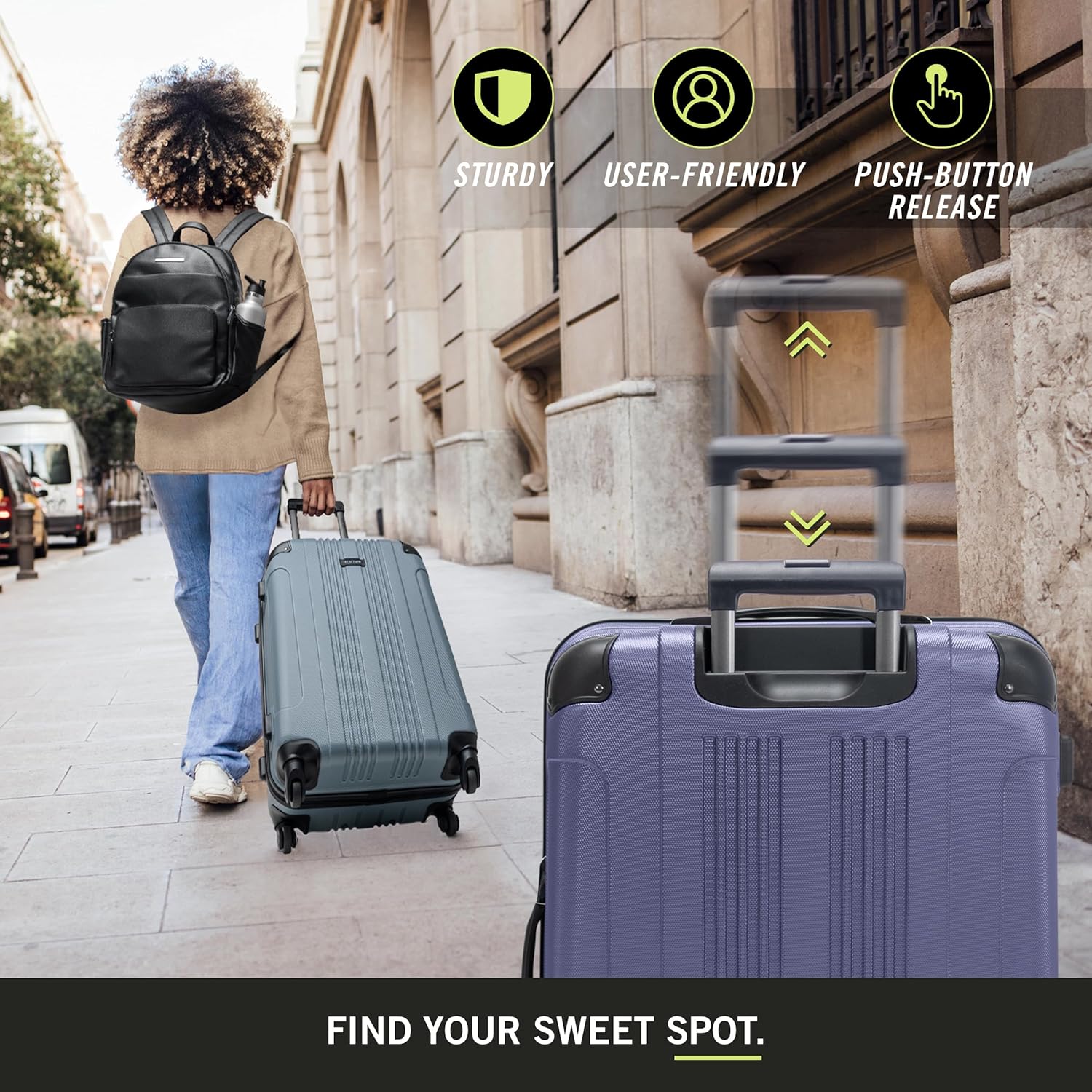 Thumbnail 2 de Kenneth Cole REACTION Out of Bounds Lightweight 4-Wheel Spinner Luggage (Smokey Purple, 28-Inch Checked)