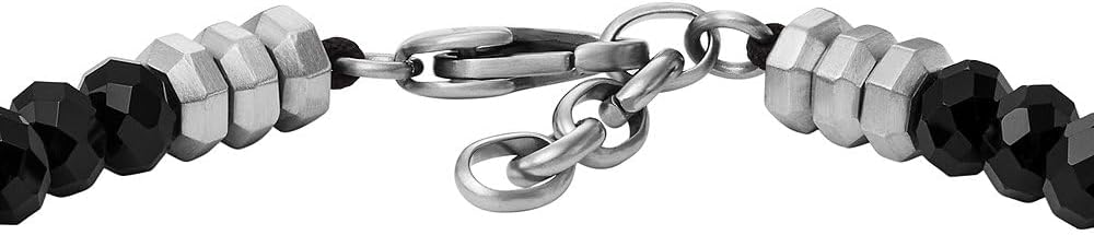 Thumbnail 4 de Bracelet Fossil homme en acier inoxydable à perles et fermeture coulissante