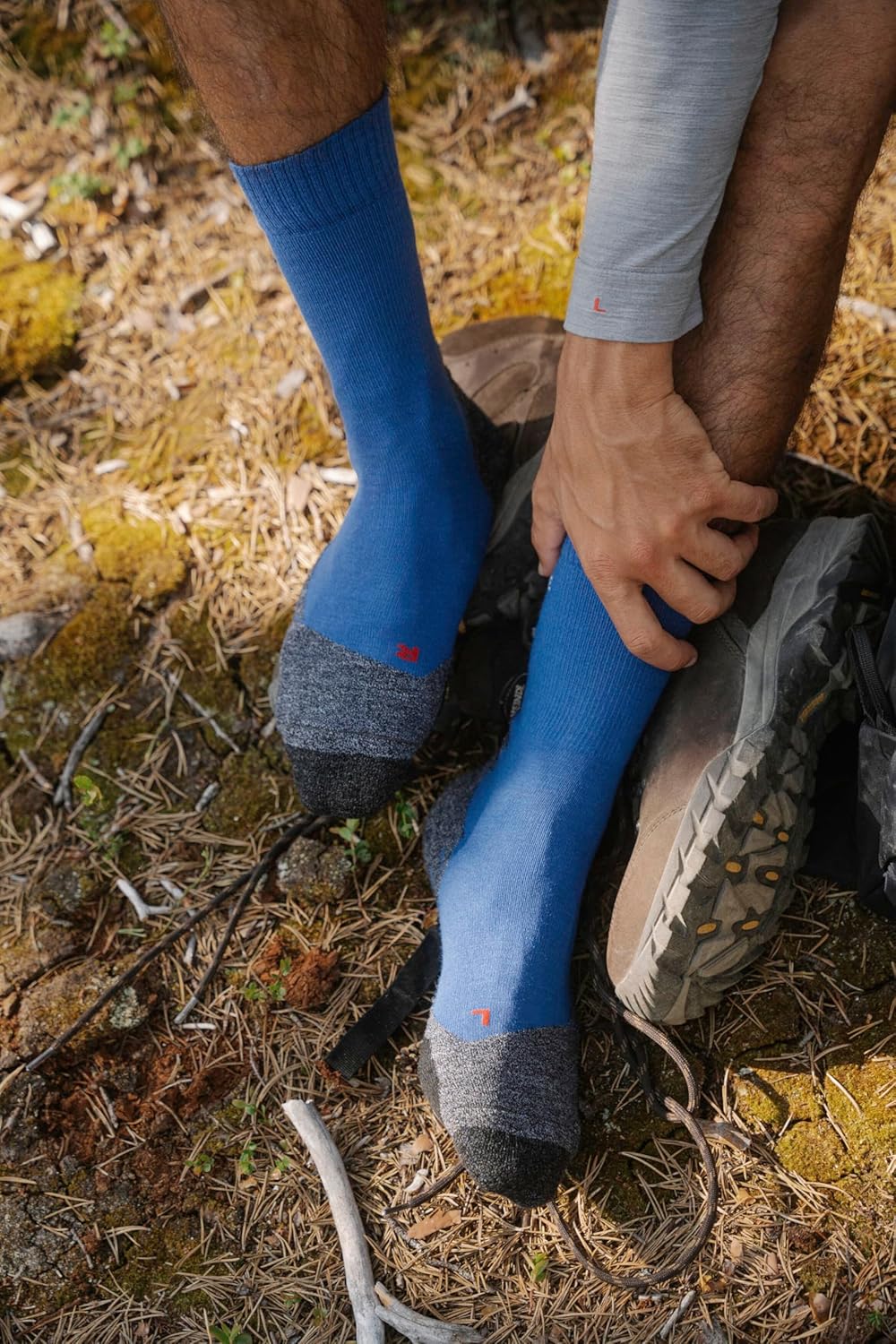 Thumbnail 3 de Chaussettes de randonnée FALKE Homme TK2 Explore M So laine fonctionnelle anti-ampoules (gris asphalt, 46-48)