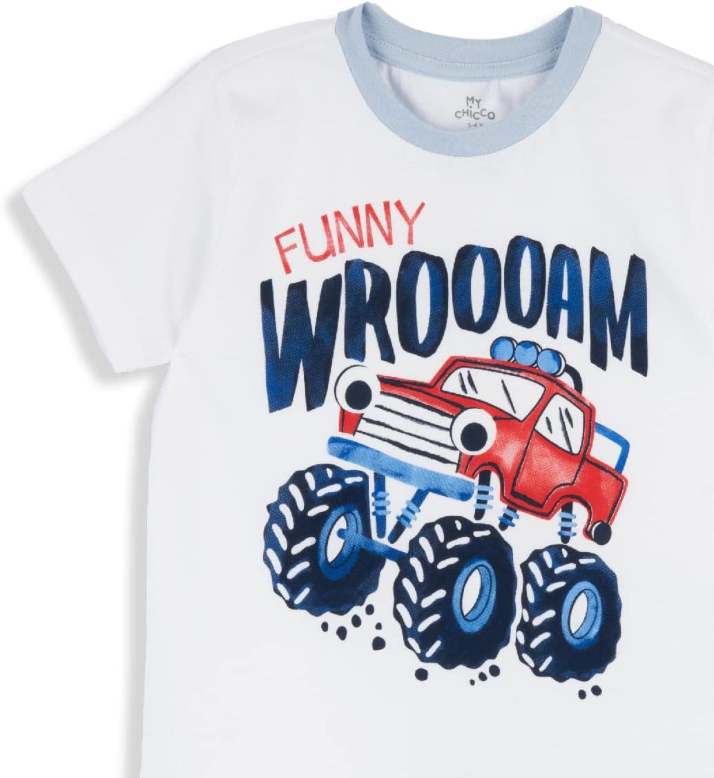 Detalle de Chicco Pigiama Corto in Cotone Leggero per Bambino – Design Italiano, Comfort e Stile Estivo