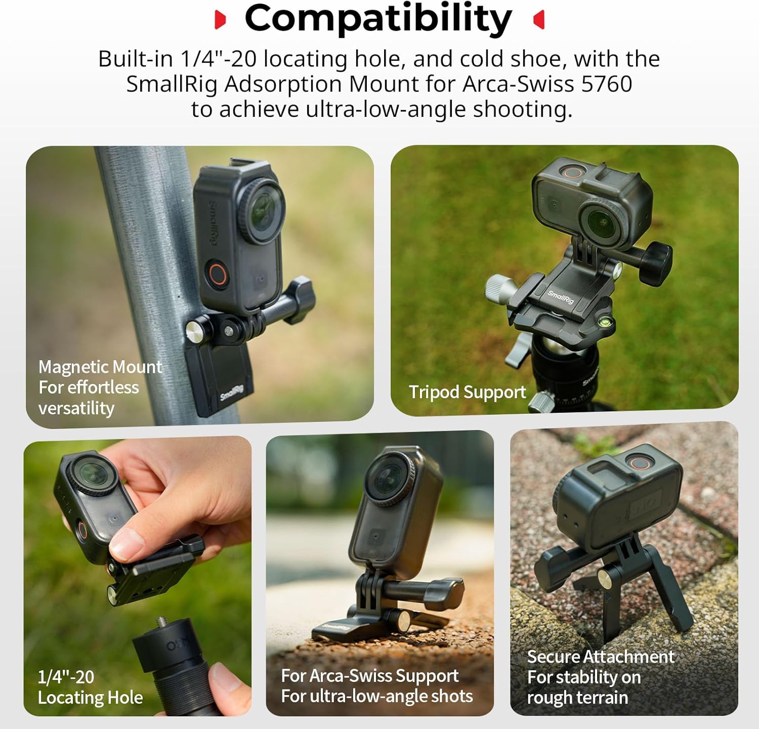 Thumbnail 3 de SmallRig Kit gabbia per action cam da verticale a orizzontale per DJI Osmo Nano (attacco slitta, foro 1/4"-20, sgancio rapido) – 5757