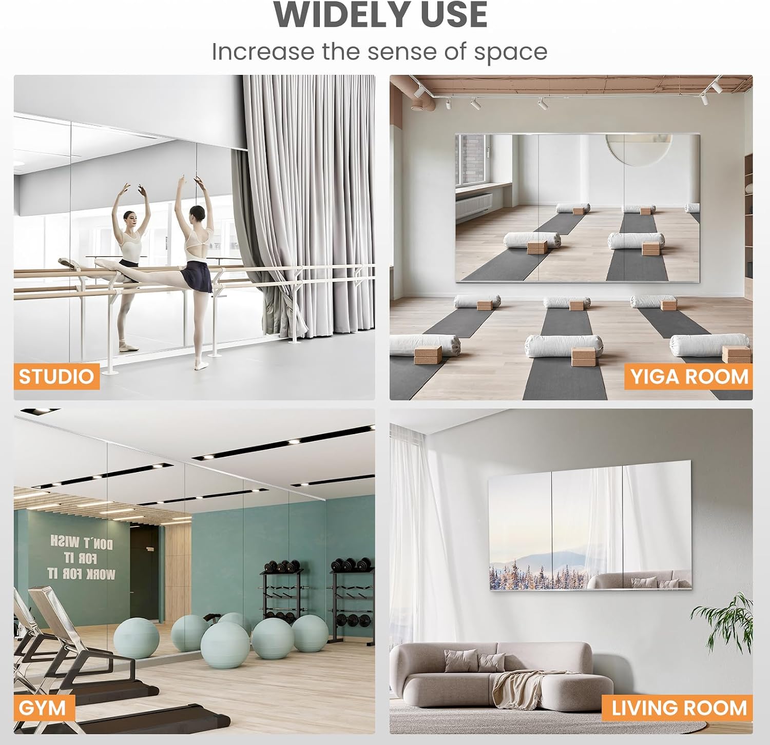 Detalle de Pertetey Home Gym Mirror, 48 x 24 in