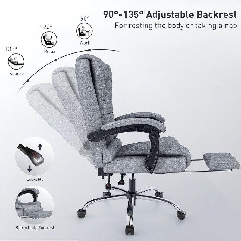 Detalle 2 de Naspaluro silla de oficina ergonómica gris oscuro