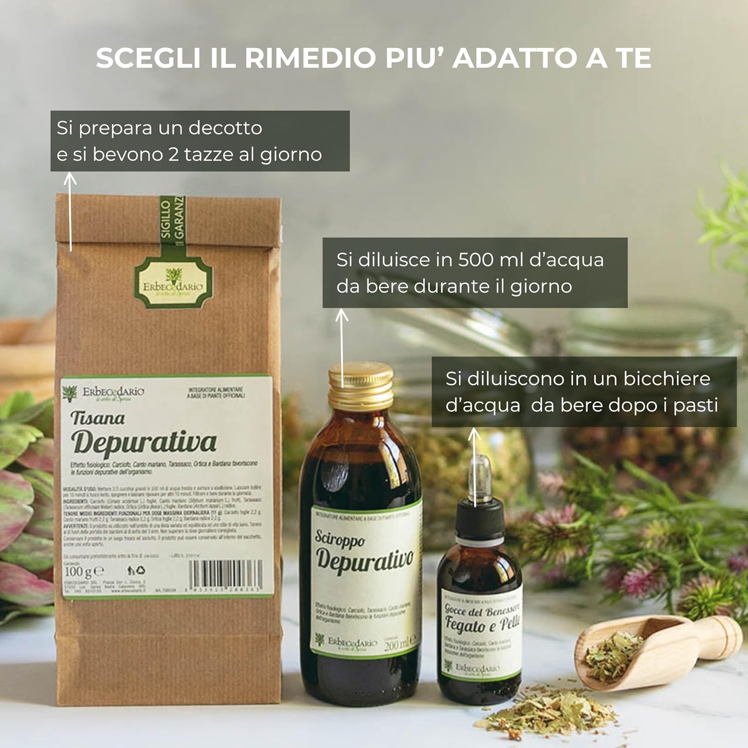 Thumbnail 6 de Gocce Del Benessere Fegato e Pelle Erbecedario 50ml – Depurativo naturale con Carciofo e Cardo Mariano