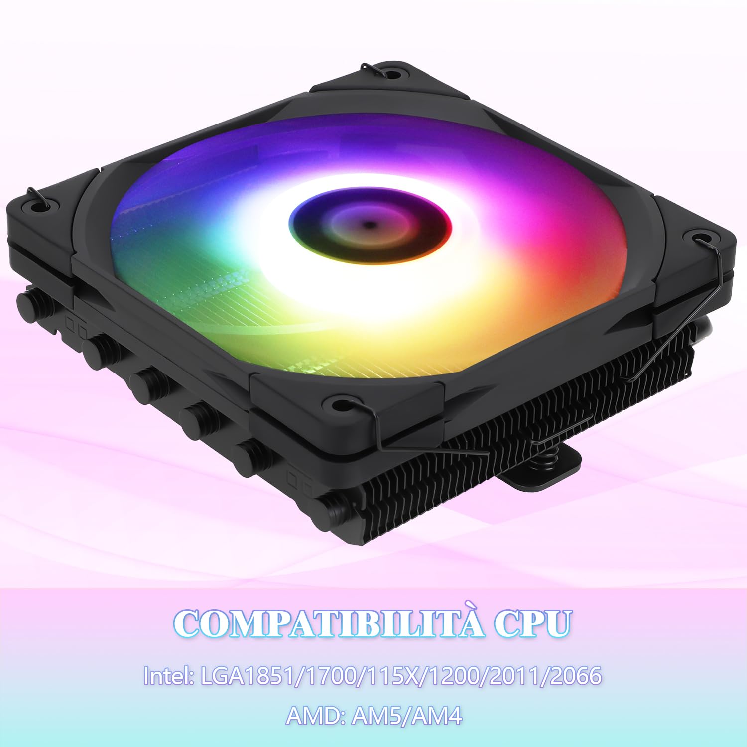 Thumbnail 3 de TR AXP120-X67 Black ARGB Low-Profile CPU-Kühler – 67 mm Höhe, 120 mm PWM-Lüfter, 6 Heatpipes