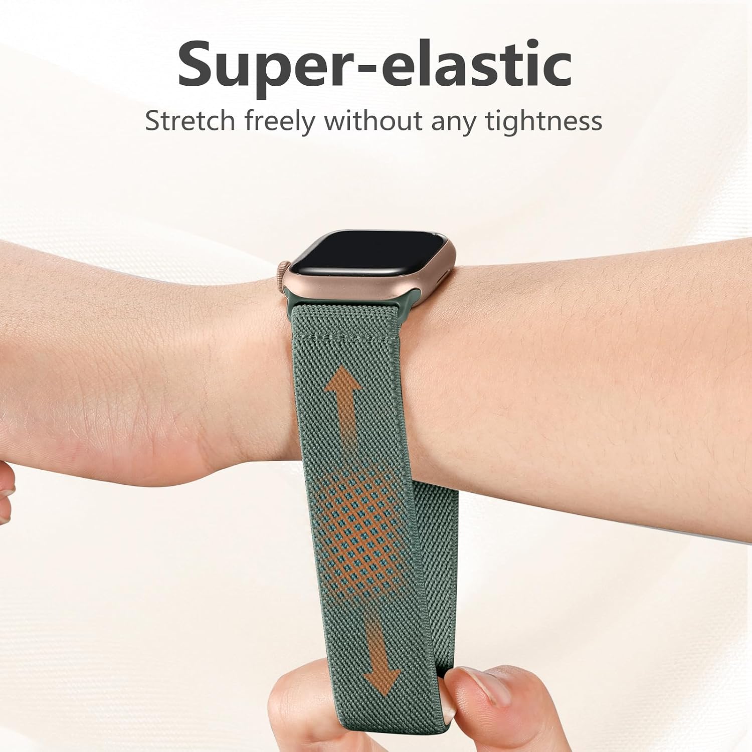 Detalle de Maledan Solo Loop Nylon Strap for Apple Watch (40/41mm, 38/42mm) – Pine Green