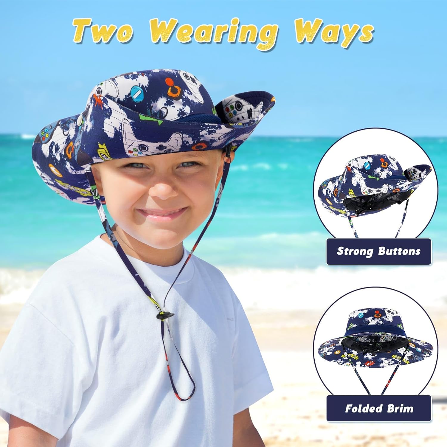 Thumbnail 4 de WAWSAM Kids Sun Hat: Adjustable Unicorn Bucket Hat with UV Protection for Girls
