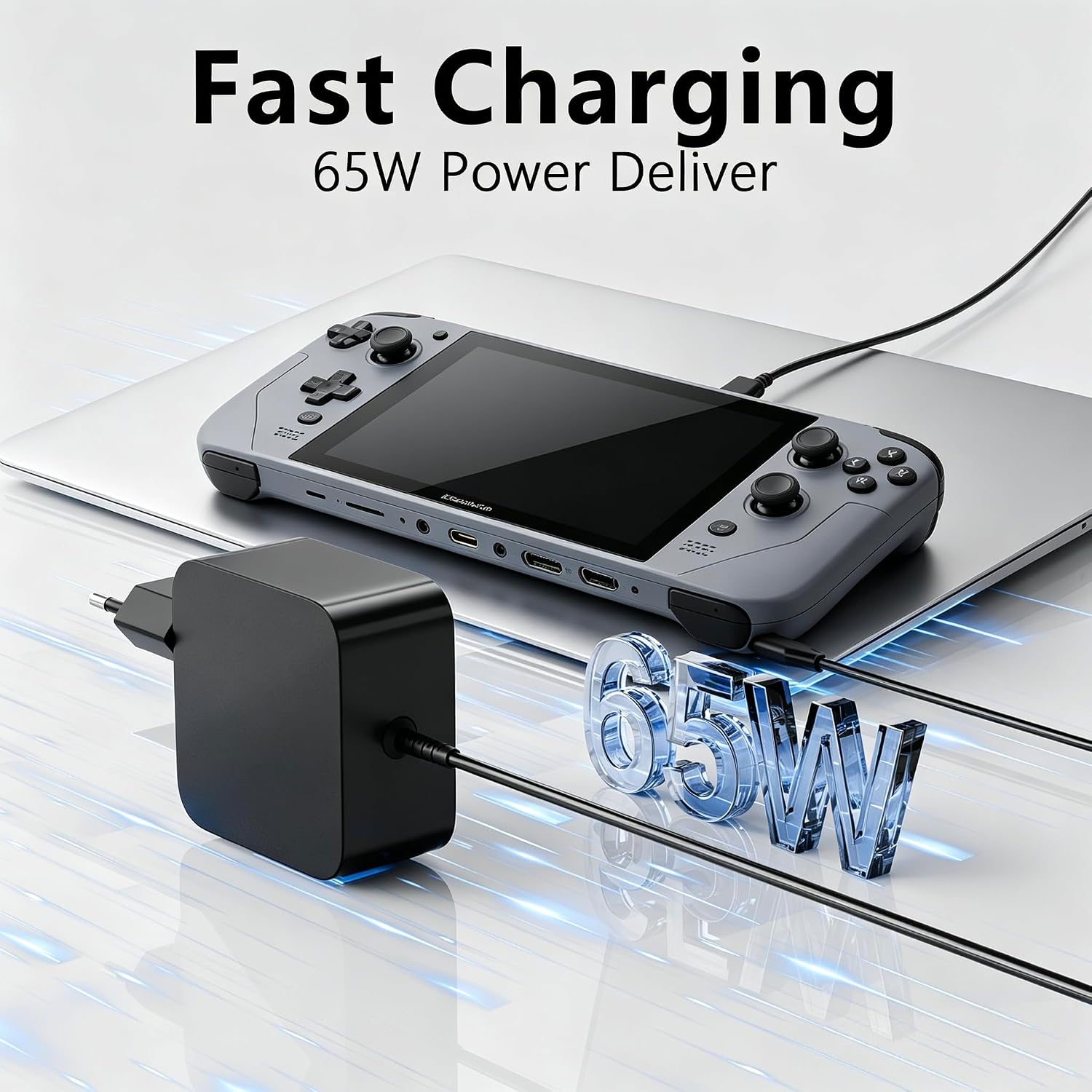 Detalle de Ruilezyo 65W USB-C Netzteil – kompatibel mit Asus ROG Ally X, Lenovo Legion Go, MSI Claw und JBL Charge-Serie