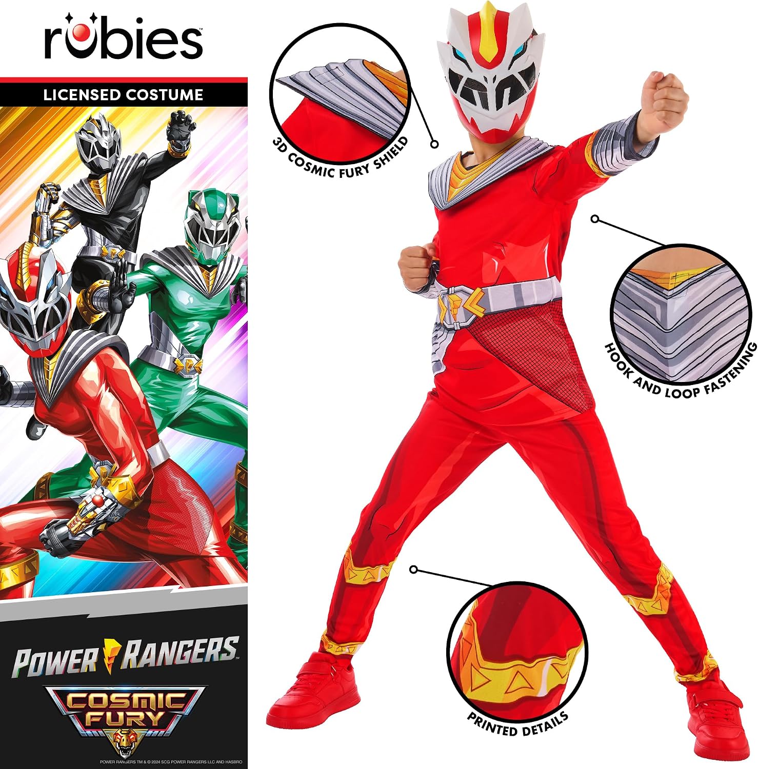 Detalle 2 de Rubie's Power Rangers Cosmic Fury Red Ranger Costume
