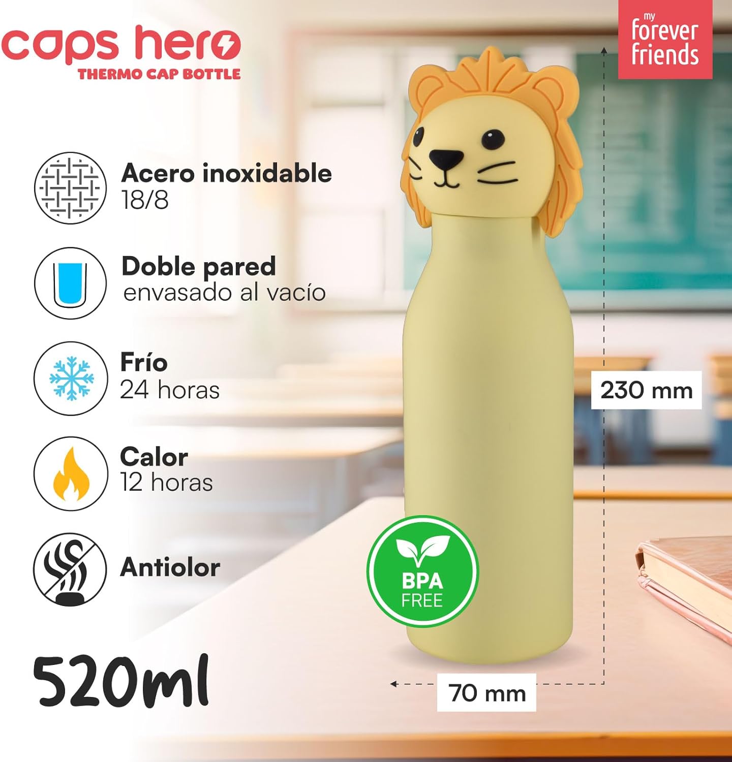 Thumbnail 1 de CapsHero León Lio Botella infantil 520ml