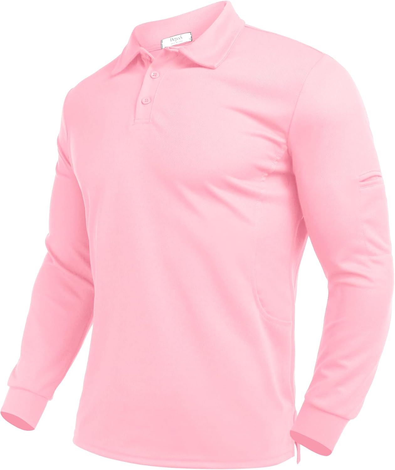 Detalle de Deyeek Men's Long-Sleeve Polo Shirt, Polyester