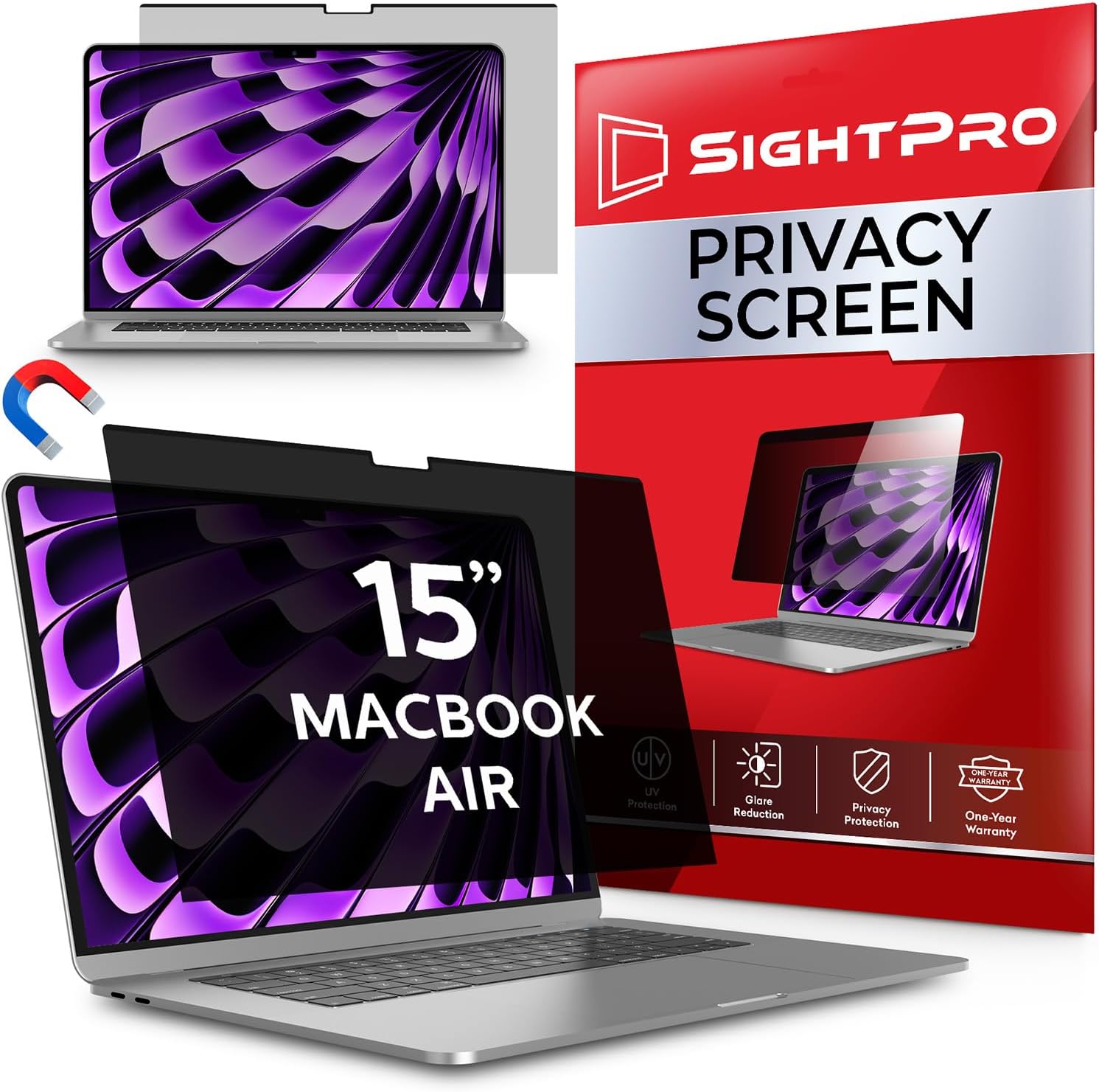 Detalle de SightPro SP-PSM15MA23 Magnetic Privacy Screen for 15.3-Inch MacBook Air