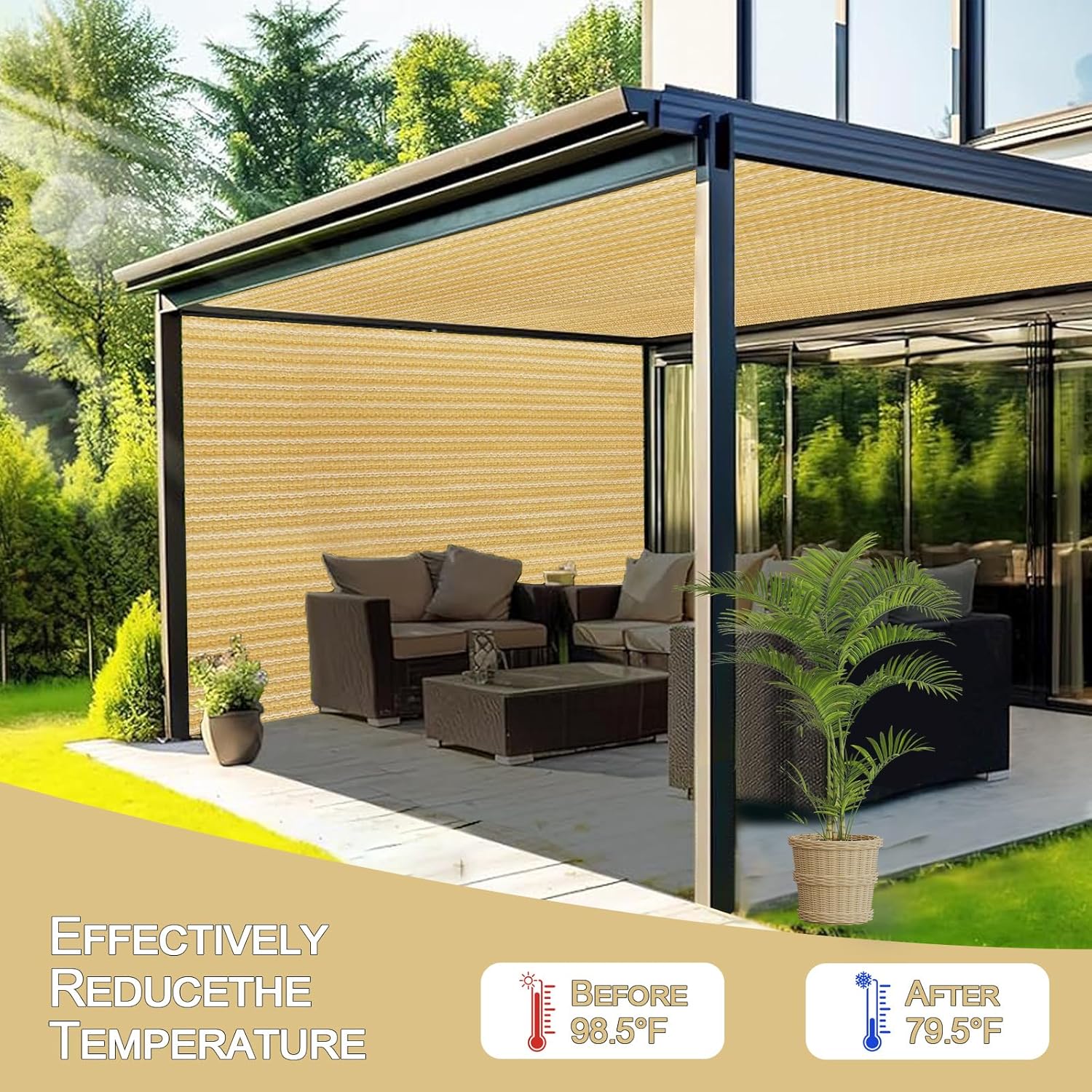 Detalle de ZOZIJIU voile d’ombrage rectangulaire UV 90 %