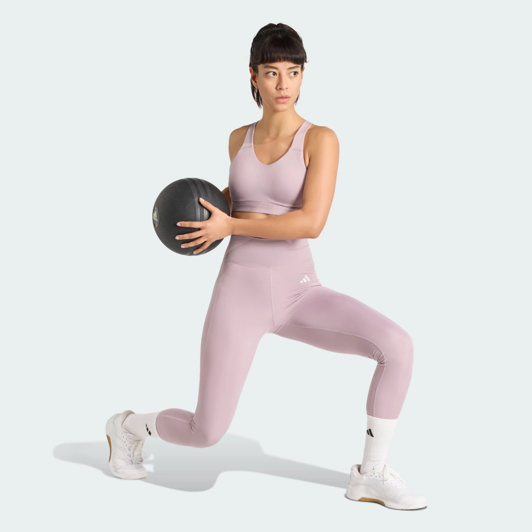 Thumbnail 2 de Mallas largas Optimé Essentials con bolsillo oculto de Adidas – color violeta