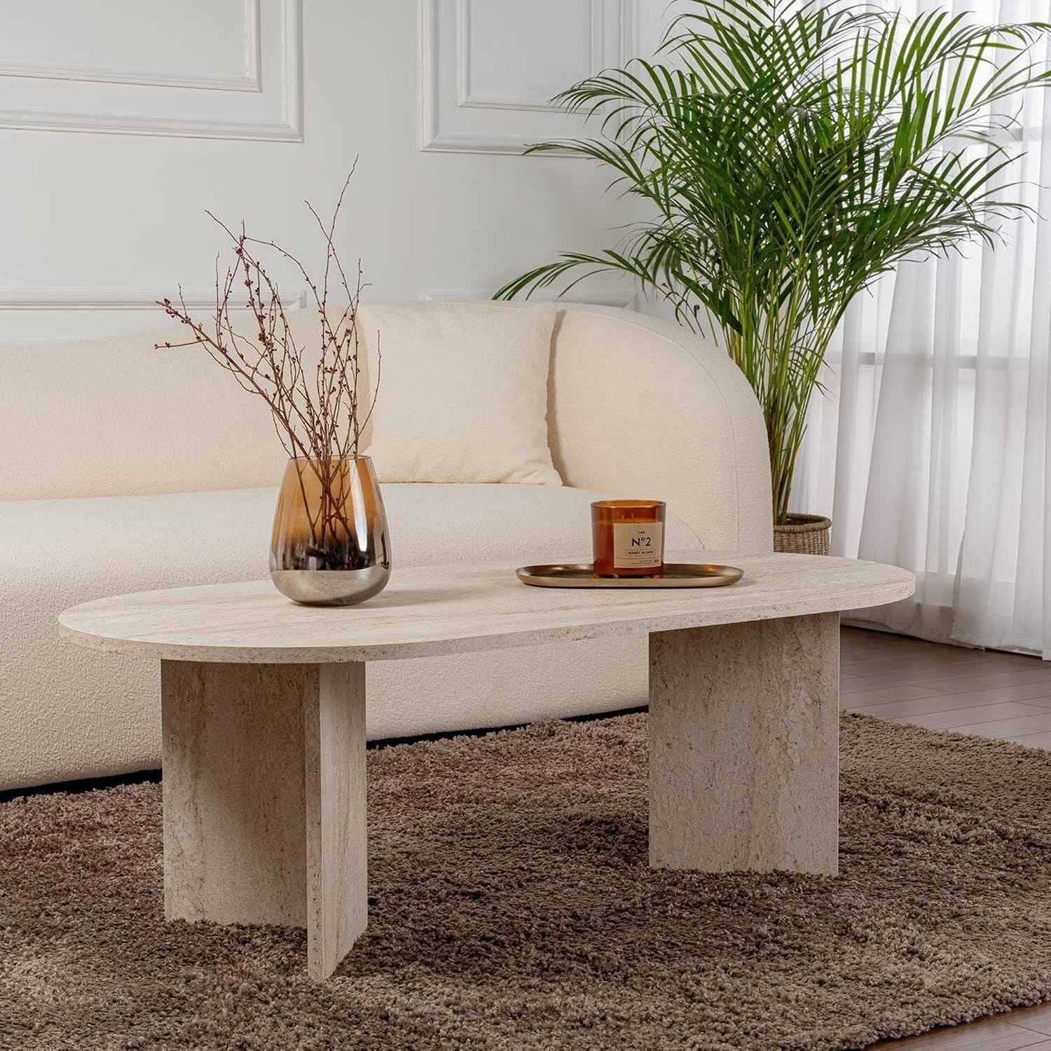 Detalle de Dmora Parrano tavolino 119x60x40 cm beige