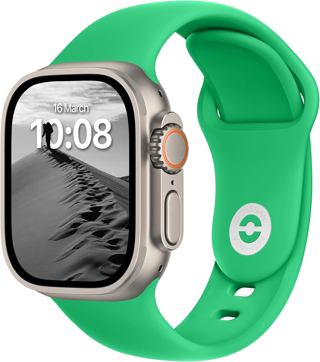 Detalle de DONEGANI SB Straps for Apple Watch – Silicone Band in Poison Green (Various Series and Sizes)