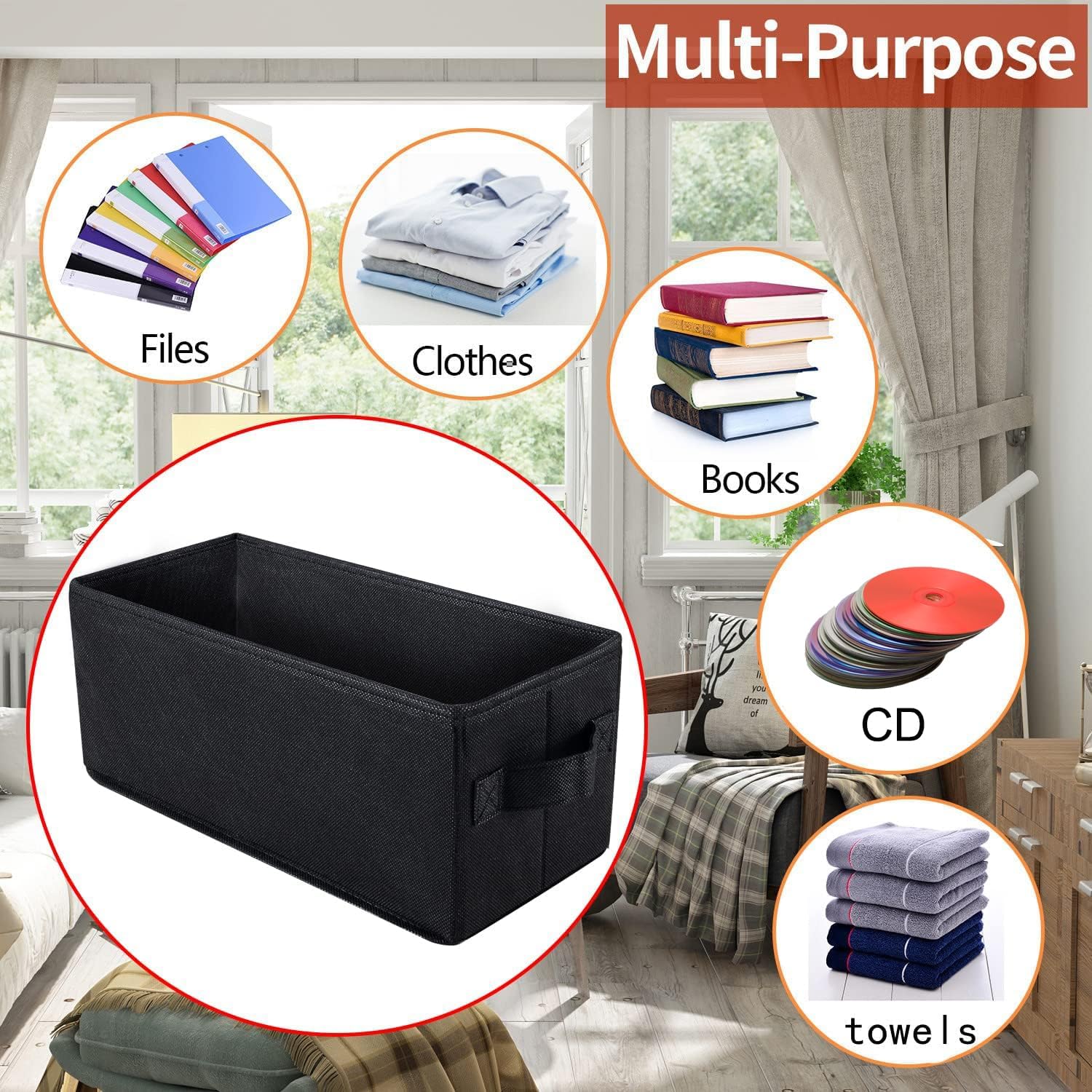Thumbnail 4 de UENTIP CD Storage Box (Pack of 6) — Stackable cases for 30 CDs in jewel cases, 60 in slim cases, or 165 in sleeves, Black