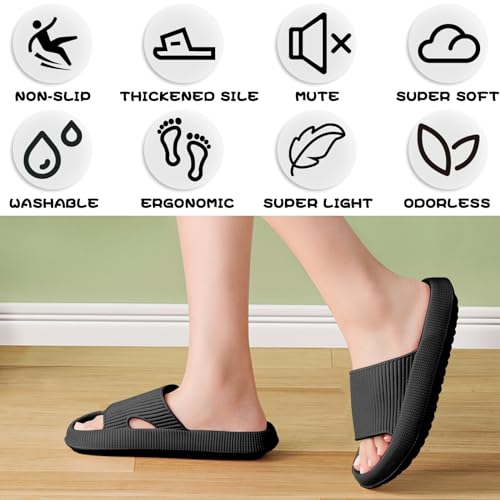 Thumbnail 6 de BHFRGAS Sliders Cloud Slippers Women Men – Non-Slip Thick Sole Cloud Sliders (UK 5-5.5)