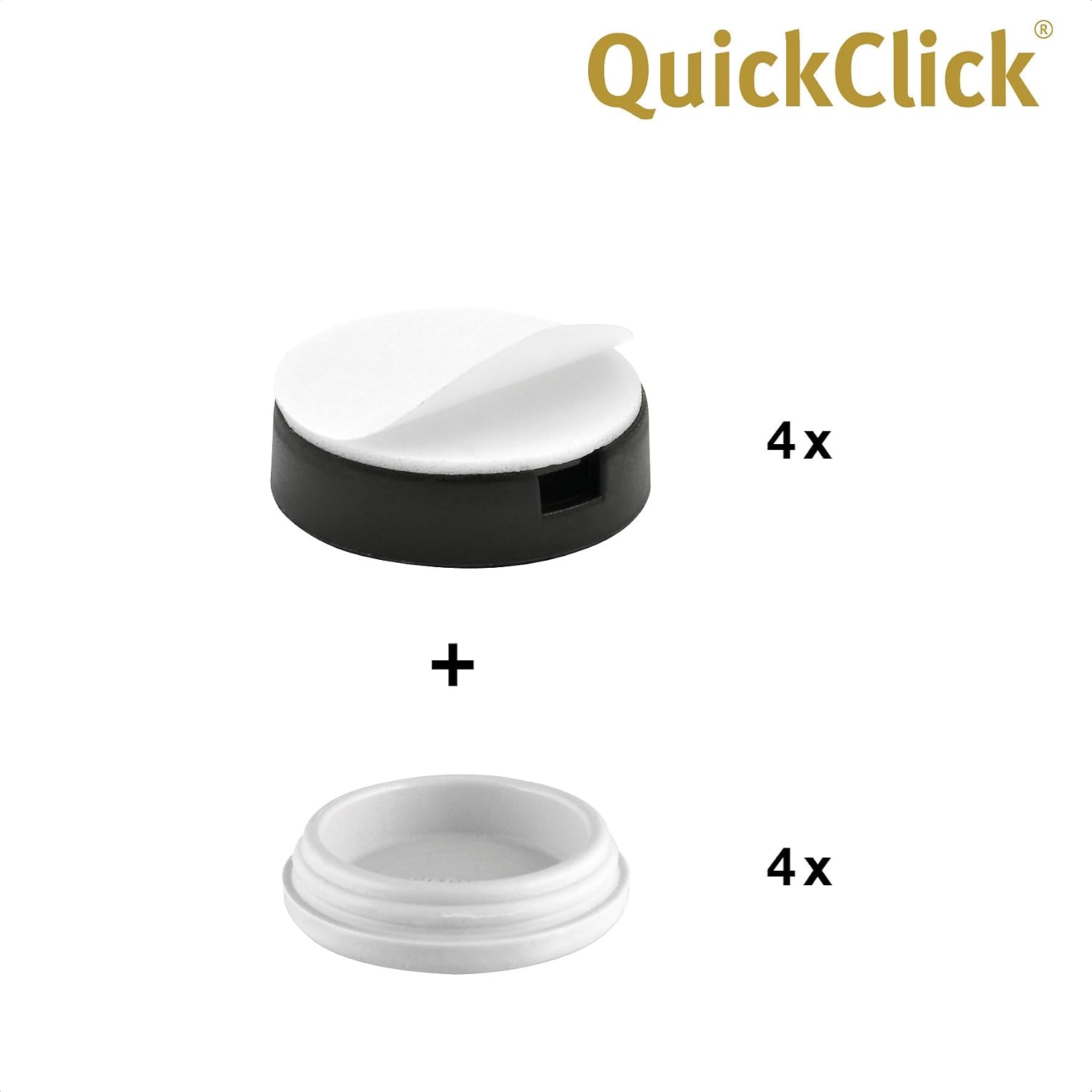 Thumbnail 3 de Wagner QuickClick Kunststoffgleiter 4er-Set Ø25 mm – Klebepbestandig, austauschbare Gleiteinsätze (Hyper) – Made in Germany