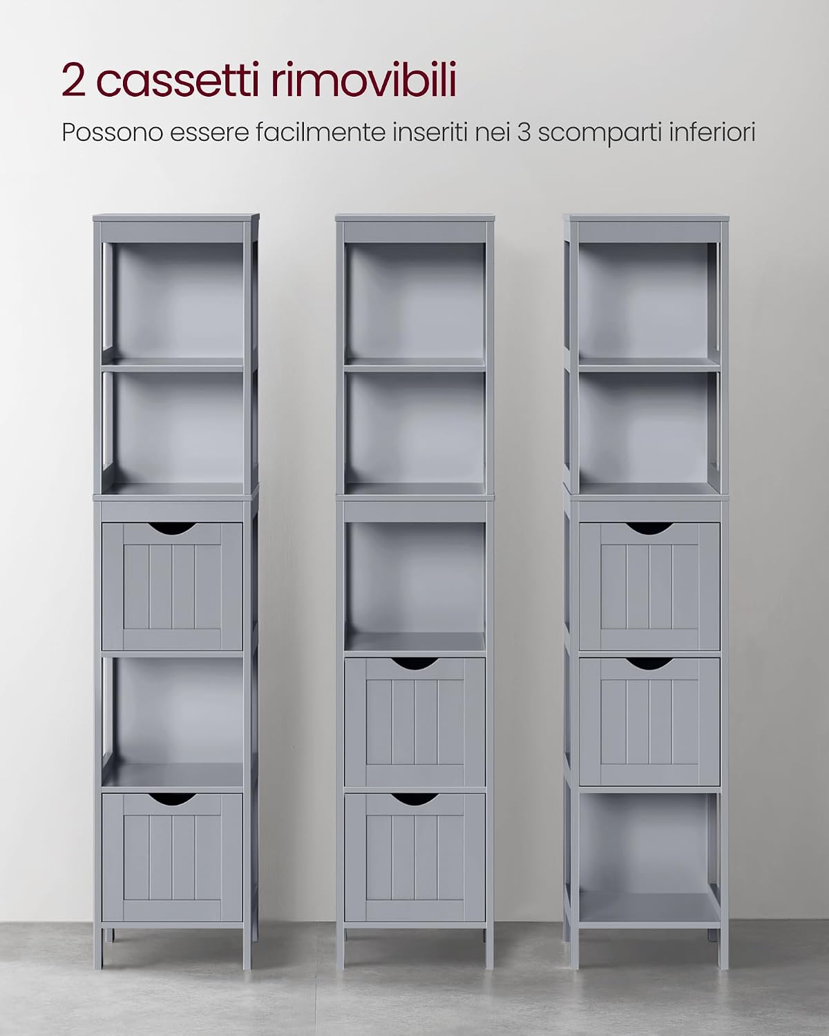 Detalle 2 de VASAGLE mobile bagno grigio 30 x 30